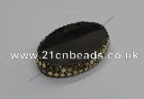 NGC1781 35*55mm oval agate gemstone connectors wholesale