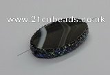 NGC1782 35*55mm oval agate gemstone connectors wholesale