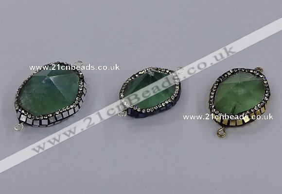 NGC1808 20*25mm - 25*30mm faceted freeform fluorite connectors