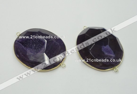 NGC181 35*45mm - 40*50mm freeform druzy agate connectors