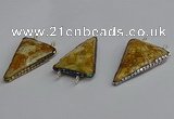 NGC1833 30*35mm - 30*40mm triangle agate connectors wholesale