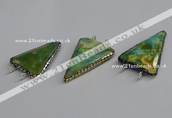 NGC1838 30*35mm - 30*40mm triangle agate connectors wholesale