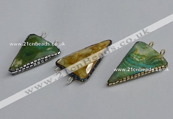 NGC1839 30*35mm - 30*40mm triangle agate connectors wholesale