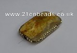 NGC1881 30*40mm - 30*45mm rectangle agate gemstone connectors