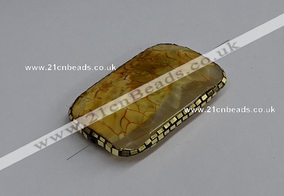 NGC1881 30*40mm - 30*45mm rectangle agate gemstone connectors