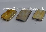 NGC1883 30*40mm - 30*45mm rectangle agate gemstone connectors