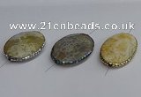 NGC1888 30*40mm - 30*45mm oval agate gemstone connectors