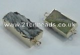 NGC198 15*25mm - 20*35mm rectangle druzy agate connectors