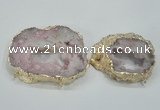 NGC202 50*60mm - 55*75mm freeform druzy agate connectors