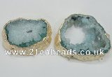 NGC203 50*60mm - 55*75mm freeform druzy agate connectors