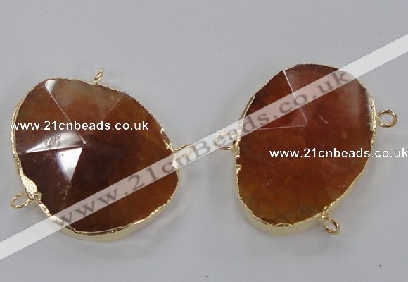 NGC211 30*40mm - 35*45mm freeform agate gemstone connectors