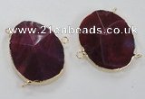 NGC213 30*40mm - 35*45mm freeform agate gemstone connectors