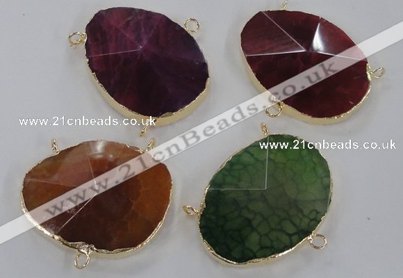 NGC215 30*40mm - 35*45mm freeform agate gemstone connectors