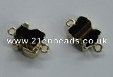 NGC220 10*12mm tiger eye gemstone connectors wholesale