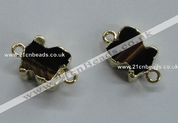 NGC220 10*12mm tiger eye gemstone connectors wholesale