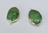NGC232 20*30mm - 25*35mm freeform plated druzy agate connectors