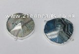 NGC237 30*35mm - 35*40mm freeform agate gemstone connectors