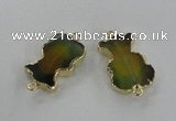 NGC241 20*30mm agate gemstone connectors wholesale