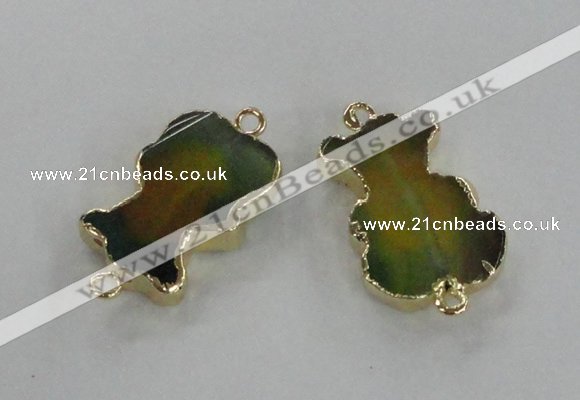 NGC241 20*30mm agate gemstone connectors wholesale