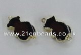 NGC242 20*30mm agate gemstone connectors wholesale