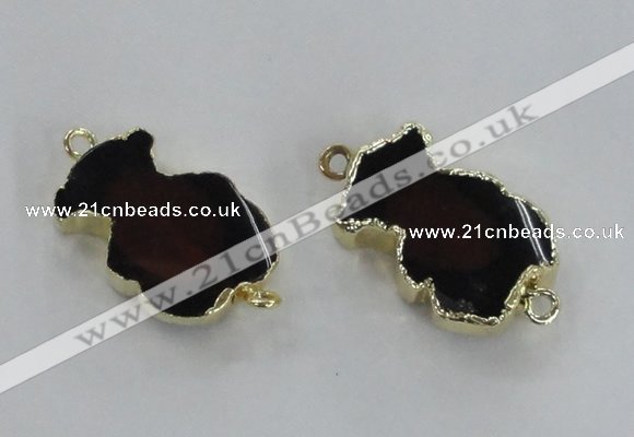 NGC242 20*30mm agate gemstone connectors wholesale