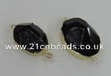 NGC244 20*30mm - 25*35mm freeform druzy agate gemstone connectors