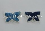 NGC250 22*30mm carved butterfly agate connectors wholesale