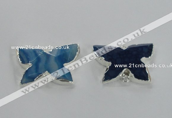 NGC250 22*30mm carved butterfly agate connectors wholesale