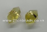 NGC261 18*30mm - 20*35mm faceted nuggets lemon quartz connectors