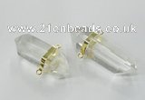 NGC266 15*45mm - 18*50mm faceted nuggets white crystal connectors