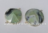 NGC278 30*35mm - 35*40mm freeform agate gemstone connectors