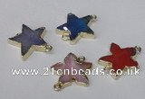 NGC286 24*26mm star agate gemstone connectors wholesale