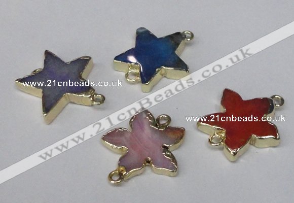 NGC286 24*26mm star agate gemstone connectors wholesale