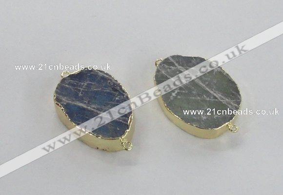 NGC314 18*25mm - 25*30mm freeform labradorite gemstone connectors