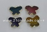 NGC320 30*38mm butterfly agate gemstone connectors wholesale