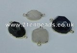 NGC333 15*20mm - 22*25mm freeform agate gemstone connectors