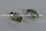 NGC337 15*20mm - 18*25mm faceted nuggets white crystal connectors