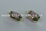 NGC339 15*20mm - 18*25mm faceted nuggets rose quartz connectors