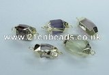 NGC342 15*20mm - 18*25mm faceted nuggets mixed quartz connectors