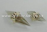 NGC346 18*30mm - 15*45mm faceted bicone yellow quartz connectors