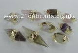 NGC351 18*30mm - 15*45mm faceted mixed quartz connectors