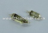 NGC373 10*25mm - 12*30mm faceted nuggets lemon quartz connectors