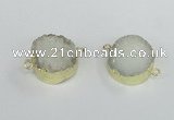 NGC377 20mm coin druzy agate gemstone connectors wholesale