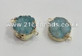 NGC378 20mm coin druzy agate gemstone connectors wholesale