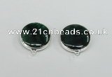 NGC383 18mm flat round agate gemstone connectors wholesale