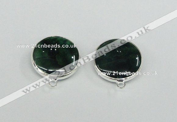 NGC383 18mm flat round agate gemstone connectors wholesale