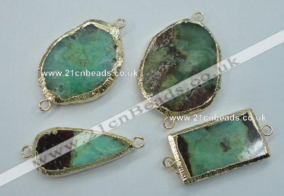 NGC39 25*35mm - 35*45mm freeform australia chrysoprase connectors