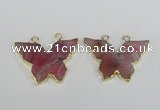 NGC408 30*40mm butterfly agate gemstone connectors wholesale