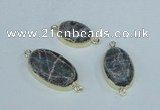 NGC416 15*20mm - 18*25mm oval labradorite gemstone connectors