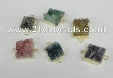 NGC432 12*14mm - 15*18mm freeform druzy agate connectors